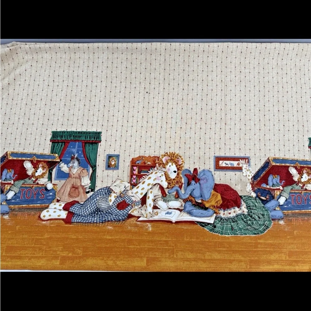 Vintage 1998 Daisy Kingdom Toy Chest Border Fabric 42" x 44" + Offcuts - Picture 10 of 10